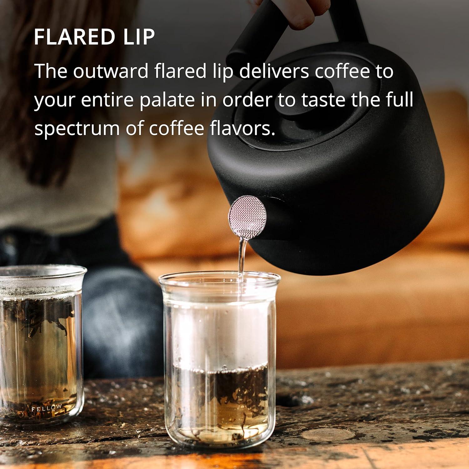 imageFellow Stagg Tasting Glasses for Coffee and Tea Mug  Handblown Borosilicate Glass Insulated Double Wall For Pour Over Mug 10 oz Set of Two