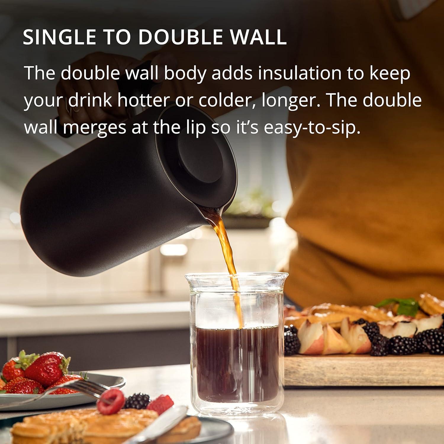 imageFellow Stagg Tasting Glasses for Coffee and Tea Mug  Handblown Borosilicate Glass Insulated Double Wall For Pour Over Mug 10 oz Set of Two