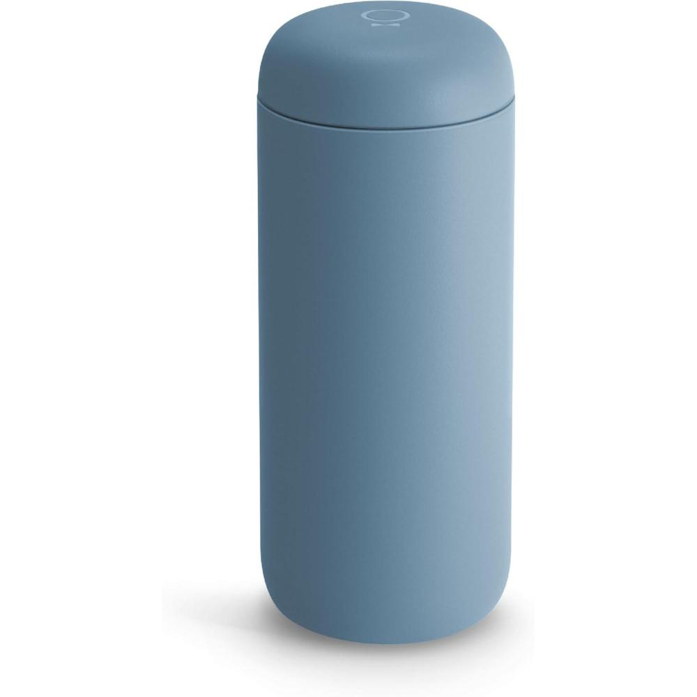 imageFellow 16 oz Carter Move Travel Mug  VacuumInsulated Stainless Steel Travel Coffee Mug  Coffee Tumbler with Ceramic Interior and Splash Guard  Sand DuneHazy Blue