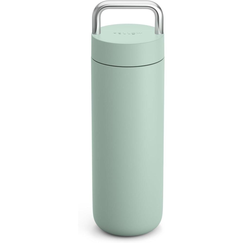 imageFellow 20 oz Carter Carry Vacuum Insulated Tumbler for Water Tea Coffee Smoothies ampamp more  Stainless Steel  Keeps Heat for 12 HoursStays Cold for 24 HoursLeakProof SealSlim WidthMatte WhiteMint Chip