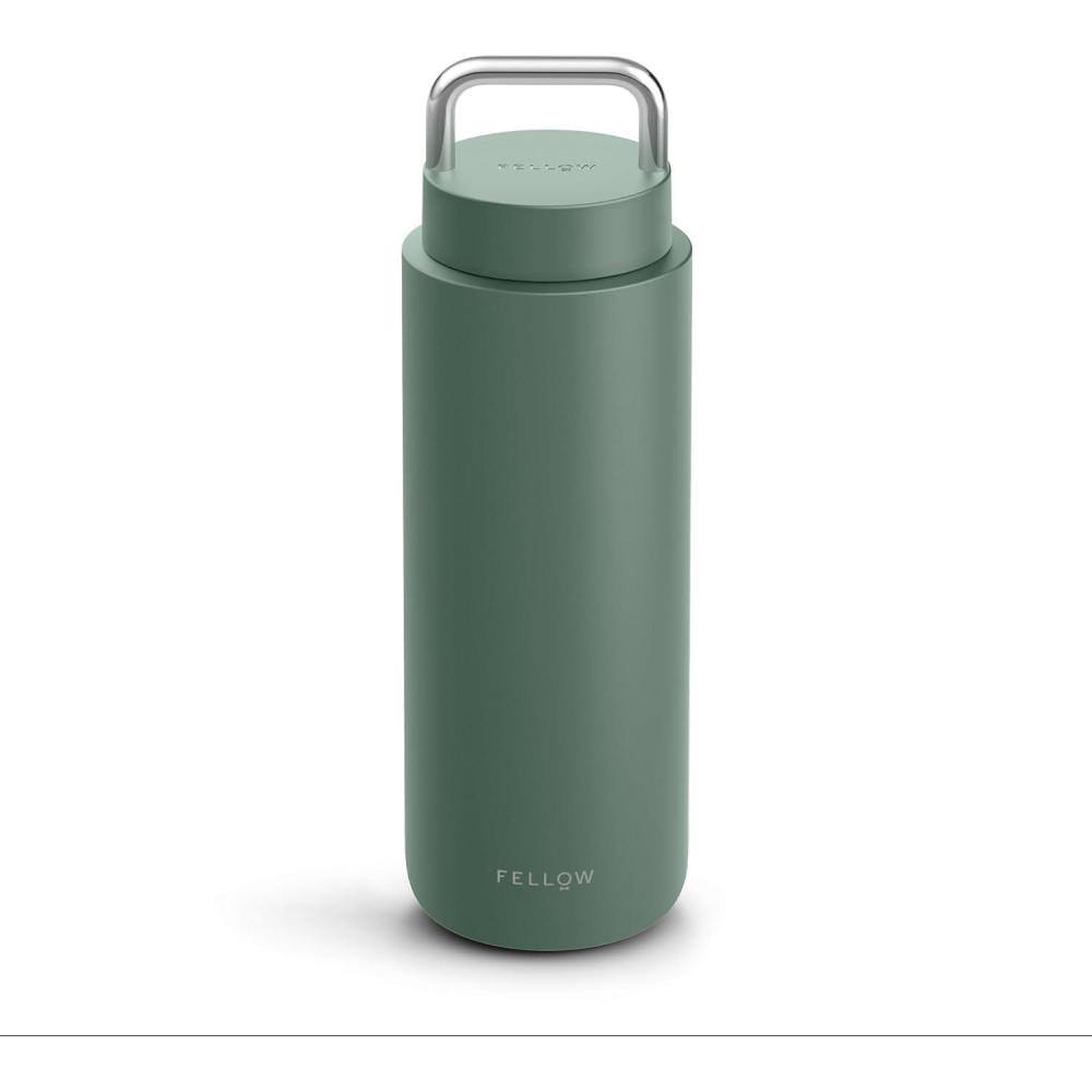 imageFellow 32 oz Carter Carry  Travel Vacuum Insulated Stainless Steel Tumbler  Keeps Heat for 12 HoursStays Cold for 24 Hours  LeakProof Seal  Stainless Steel Handle  Slim Width  Stone BlueSmoke Green