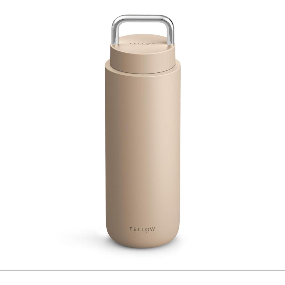 imageFellow 32 oz Carter Carry  Travel Vacuum Insulated Stainless Steel Tumbler  Keeps Heat for 12 HoursStays Cold for 24 Hours  LeakProof Seal  Stainless Steel Handle  Slim Width  Stone BlueSand Dune