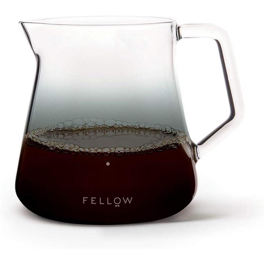 imageFellow Mighty Small Glass Carafe  Manual Pour Over Coffee Beaker and Tea Steeper Borosilicate Glass Decanter 169 oz Clear ContainerSMOKE GREY