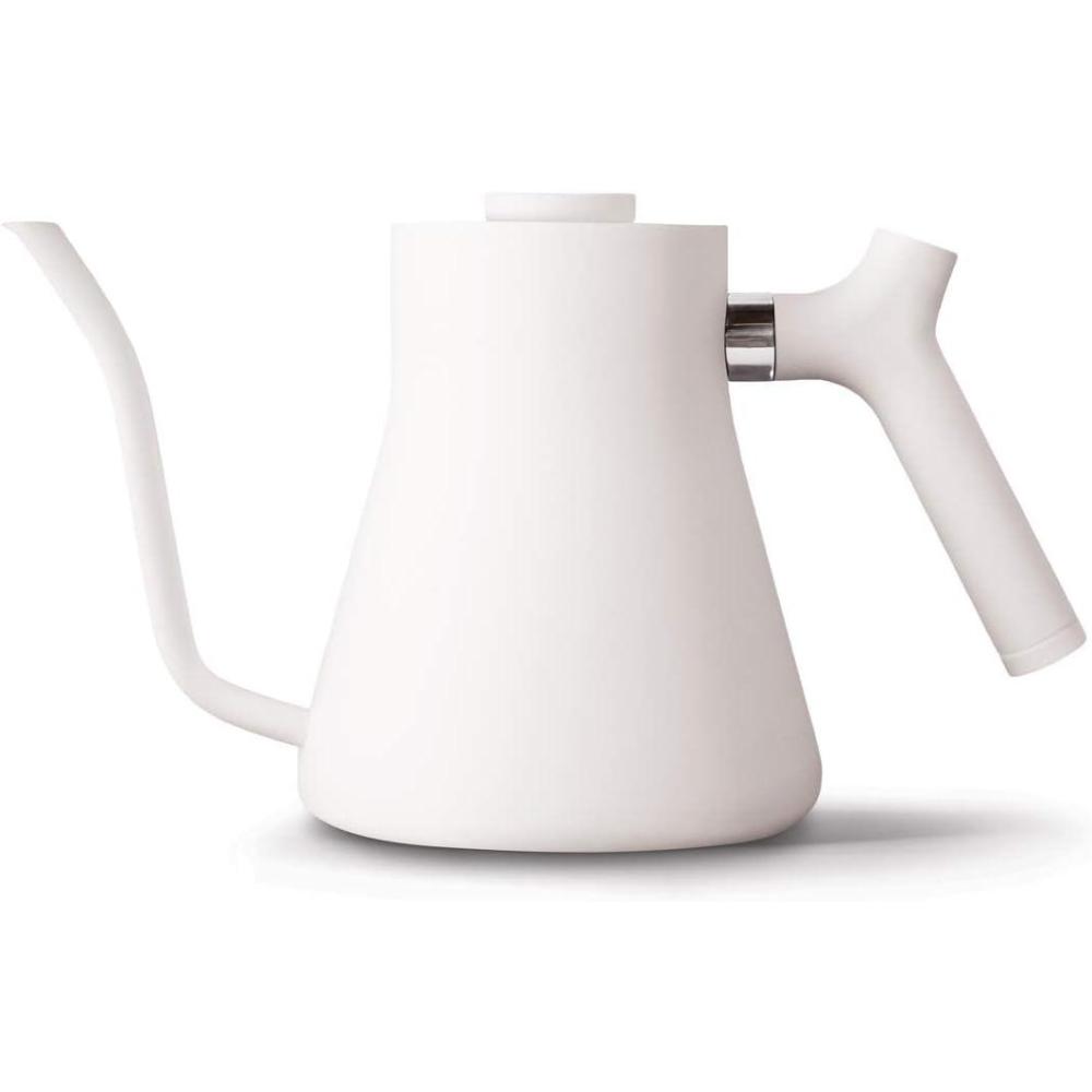 imageFellow Stagg Stovetop PourOver Coffee and Tea Kettle  Gooseneck Teapot with Precision Pour Spout BuiltIn Thermometer Matte Black 1 LiterMatte White