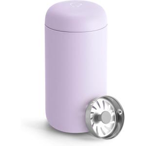 Fellow 12 oz Carter Move Travel Mug – Vacuum-Insulated Stainless Steel Travel Coffee Mug – Coffee Tumbler with Ceramic Interior and Splash Guard – Sand Dune(Lavender Purple)