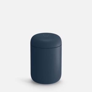 Fellow 12 oz Carter Wide Travel Mug – Wide Mouth Vacuum-Insulated Stainless Steel Coffee Mug – Tea and Coffee Tumbler with Ceramic Interior – Matte Black(Stone Blue)