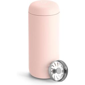 Fellow 16 oz Carter Move Travel Mug – Vacuum-Insulated Stainless Steel Travel Coffee Mug – Coffee Tumbler with Ceramic Interior and Splash Guard – Smoke Green(Warm Pink)