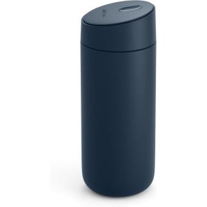 Fellow 16 oz Carter Slide Travel Coffee Mug with Slide-Lock lid – Leak Proof To-Go Coffee Tumbler with Ceramic Interior and Vacuum-Insulated Stainless Steel – Coffee Cups – Matte Black(Stone Blue)