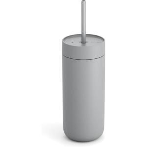 Fellow 20 oz Carter Cold Water Bottle for Water, Iced Tea, Coffee, Smoothies, Iced Coffee & more – Stainless Steel Vacuum-Insulated Iced Coffee tumbler with Spill Resistant lid and straw-Peri Twinkle(matte-grey)