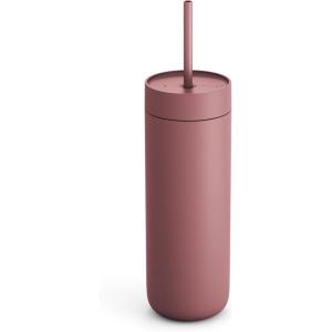 Fellow 20 oz Carter Cold Water Bottle for Water, Iced Tea, Coffee, Smoothies, Iced Coffee & more – Stainless Steel Vacuum-Insulated Iced Coffee tumbler with Spill Resistant lid and straw-Peri Twinkle(Desert Rose)
