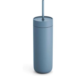 Fellow 20 oz Carter Cold Water Bottle for Water, Iced Tea, Coffee, Smoothies, Iced Coffee & more – Stainless Steel Vacuum-Insulated Iced Coffee tumbler with Spill Resistant lid and straw-Peri Twinkle(Hazy Blue)