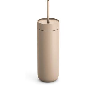 Fellow 20 oz Carter Cold Water Bottle for Water, Iced Tea, Coffee, Smoothies, Iced Coffee & more – Stainless Steel Vacuum-Insulated Iced Coffee tumbler with Spill Resistant lid and straw-Peri Twinkle(Sand Dune)