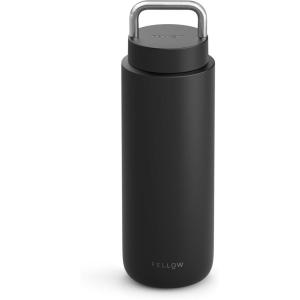 Fellow 32 oz Carter Carry – Travel Vacuum Insulated Stainless Steel Tumbler – Keeps Heat for 12 Hours/Stays Cold for 24 Hours – Leak-Proof Seal – Stainless Steel Handle – Slim Width – Stone Blue(Matte Black)