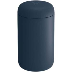 Fellow Carter Coffee Mug 16 oz For Travel – Wide Mouth Vacuum-Insulated Stainless Steel Tea and Coffee Tumbler with Ceramic Interior – Matte Black(Stone Blue)