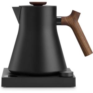 Fellow Corvo EKG Pro Electric Tea Kettle – Quick Heating, Precise Temperature Control Electric Kettle, Scheduling, Built-in Brew Timer for Boiling Water – Matte White with Maple Handle – 0.9 Liter(Matte Black with Walnut Handle)