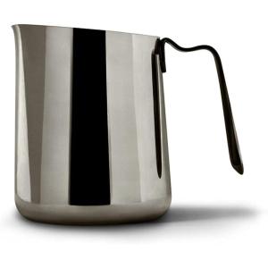 Fellow Eddy Steaming Pitcher – Milk Frother Pitcher with Fluted Spout, Premium Barista Tools for Precision Latte Art, 18/8 Stainless Steel, Polished, 12oz Jug(Polished Graphite)