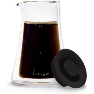 Fellow Stagg Double Wall Coffee Carafe – Vessel for Pour Over Manual Coffee Maker, Handblown Borosilicate Glass Decanter, 20 oz Clear Pitcher