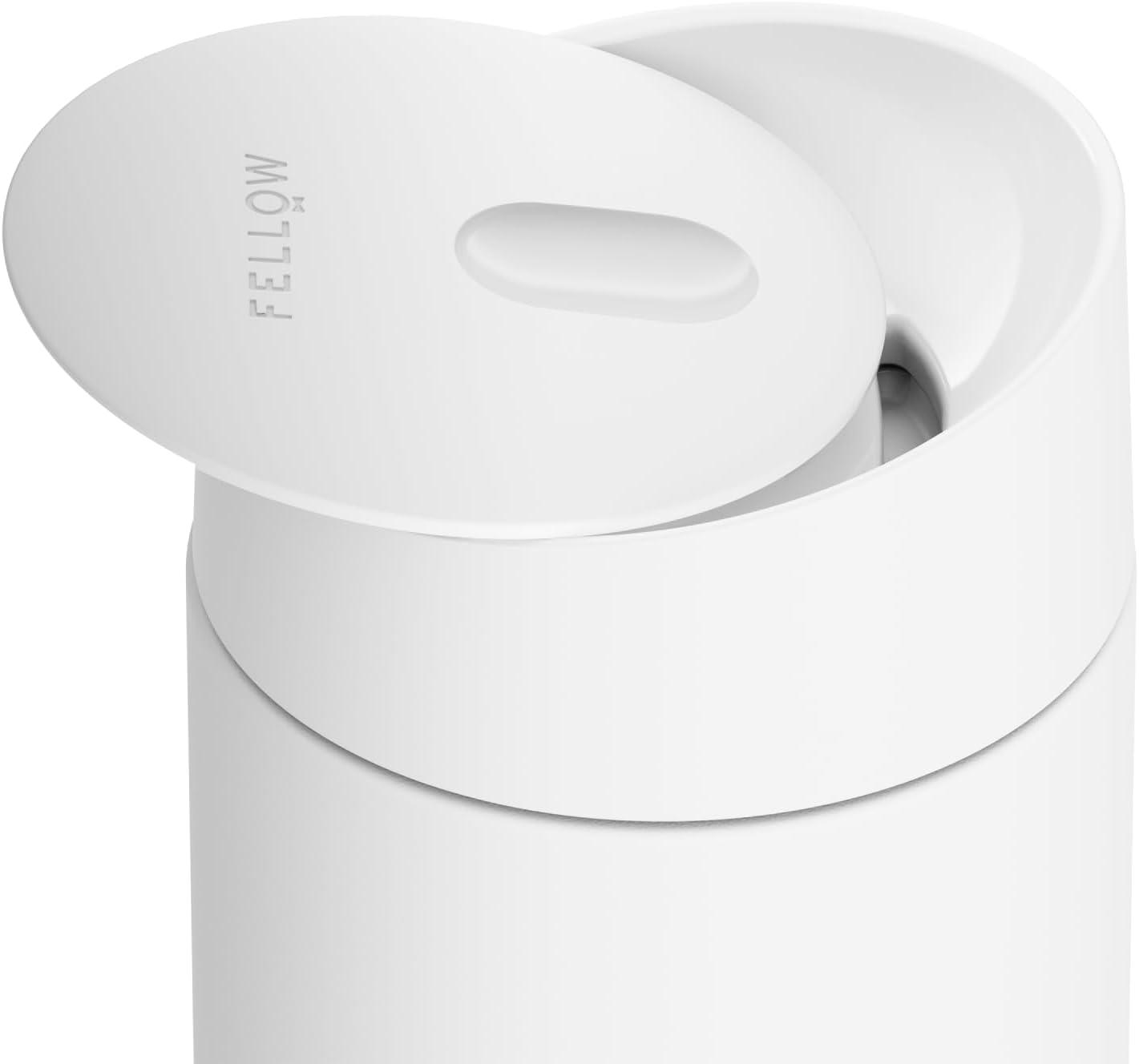 imageFellow 12 oz Carter Slide Travel Coffee Mug with SlideLock lid Leak Proof ToGo Coffee Tumbler with Ceramic Interior and VacuumInsulated Stainless Steel Coffee Cups Matte BlackMatte White