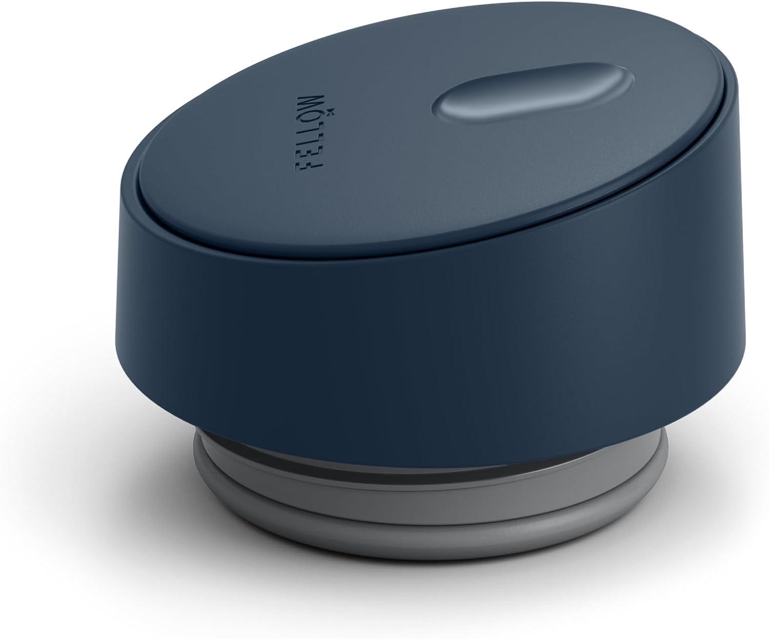 imageFellow 12 oz Carter Slide Travel Coffee Mug with SlideLock lid Leak Proof ToGo Coffee Tumbler with Ceramic Interior and VacuumInsulated Stainless Steel Coffee Cups Matte BlackStone Blue