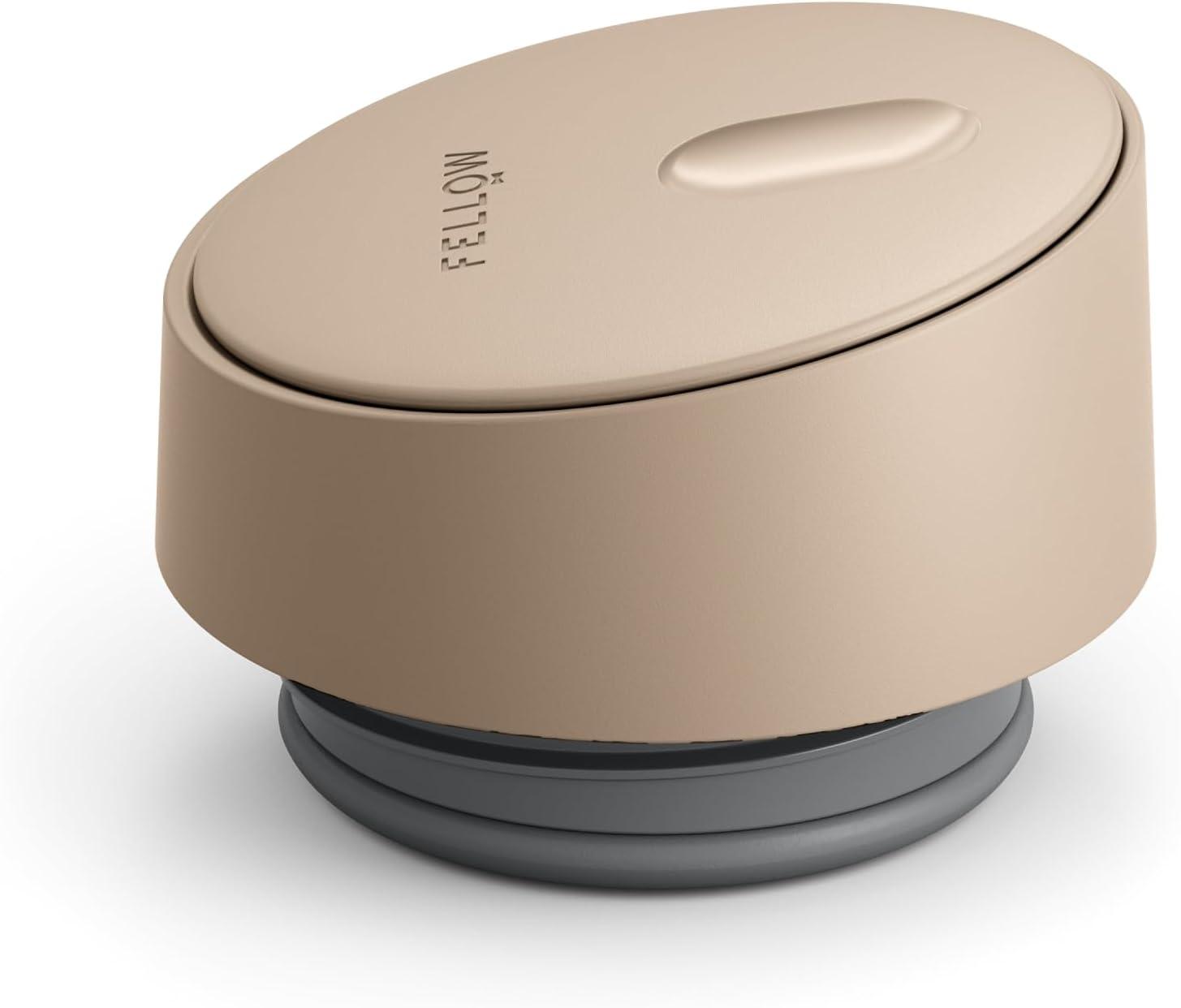 imageFellow 12 oz Carter Slide Travel Coffee Mug with SlideLock lid Leak Proof ToGo Coffee Tumbler with Ceramic Interior and VacuumInsulated Stainless Steel Coffee Cups Matte BlackSand Dune