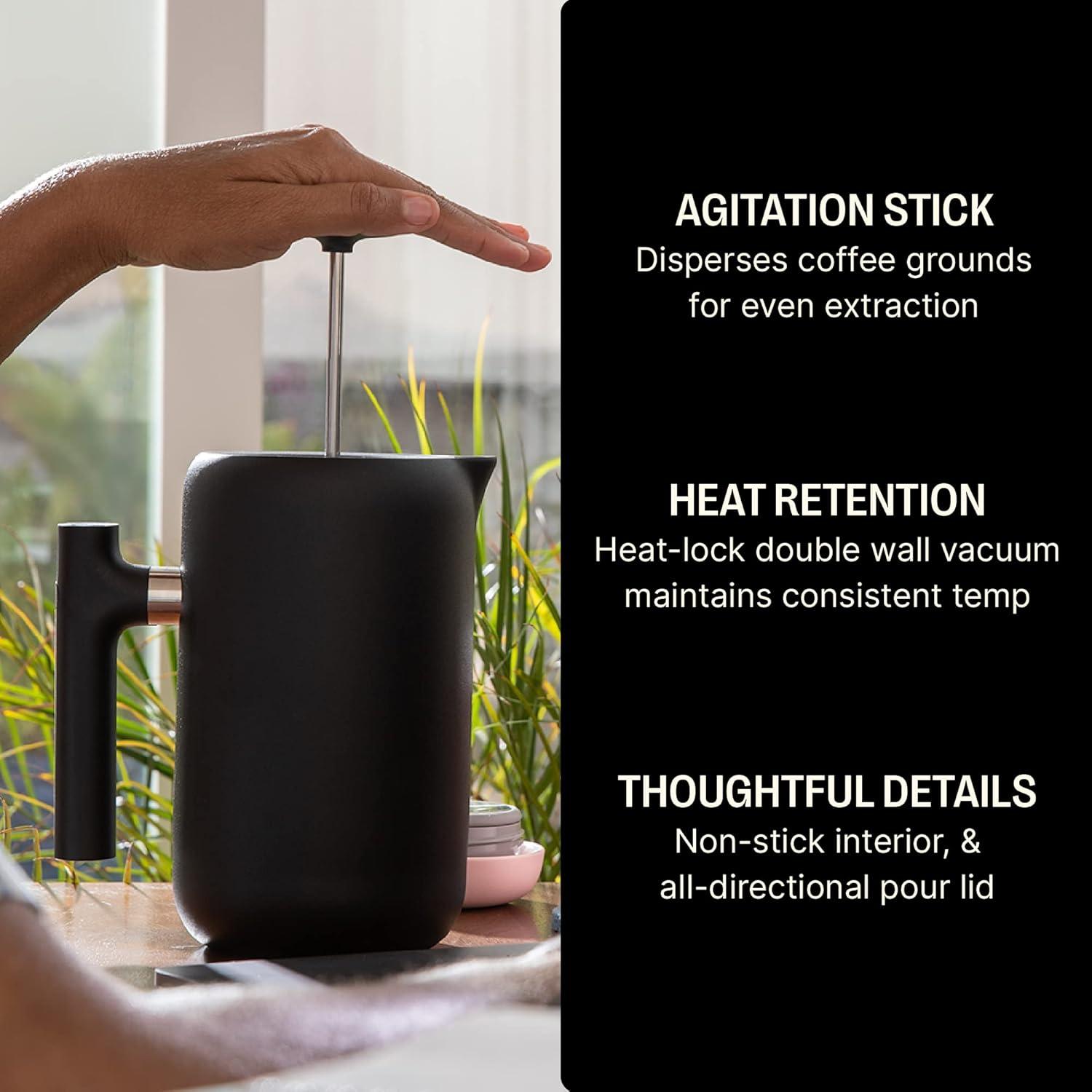 imageMatte Black Coffee and Tea Enthusiast Bundle Fellow Clara Insulated Coffee Maker Corvo EKG Electric Tea Kettle