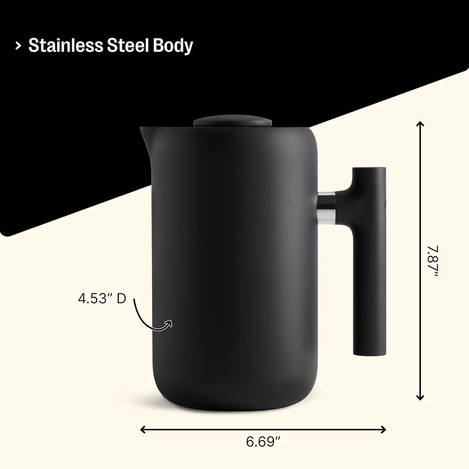 imageMatte Black Coffee and Tea Enthusiast Bundle Fellow Clara Insulated Coffee Maker Corvo EKG Electric Tea Kettle