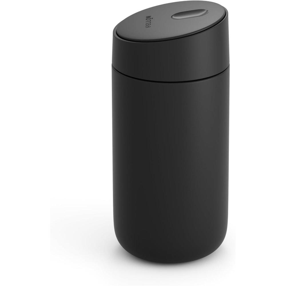 imageFellow 12 oz Carter Slide Travel Coffee Mug with SlideLock lid Leak Proof ToGo Coffee Tumbler with Ceramic Interior and VacuumInsulated Stainless Steel Coffee Cups Matte BlackMatte Black