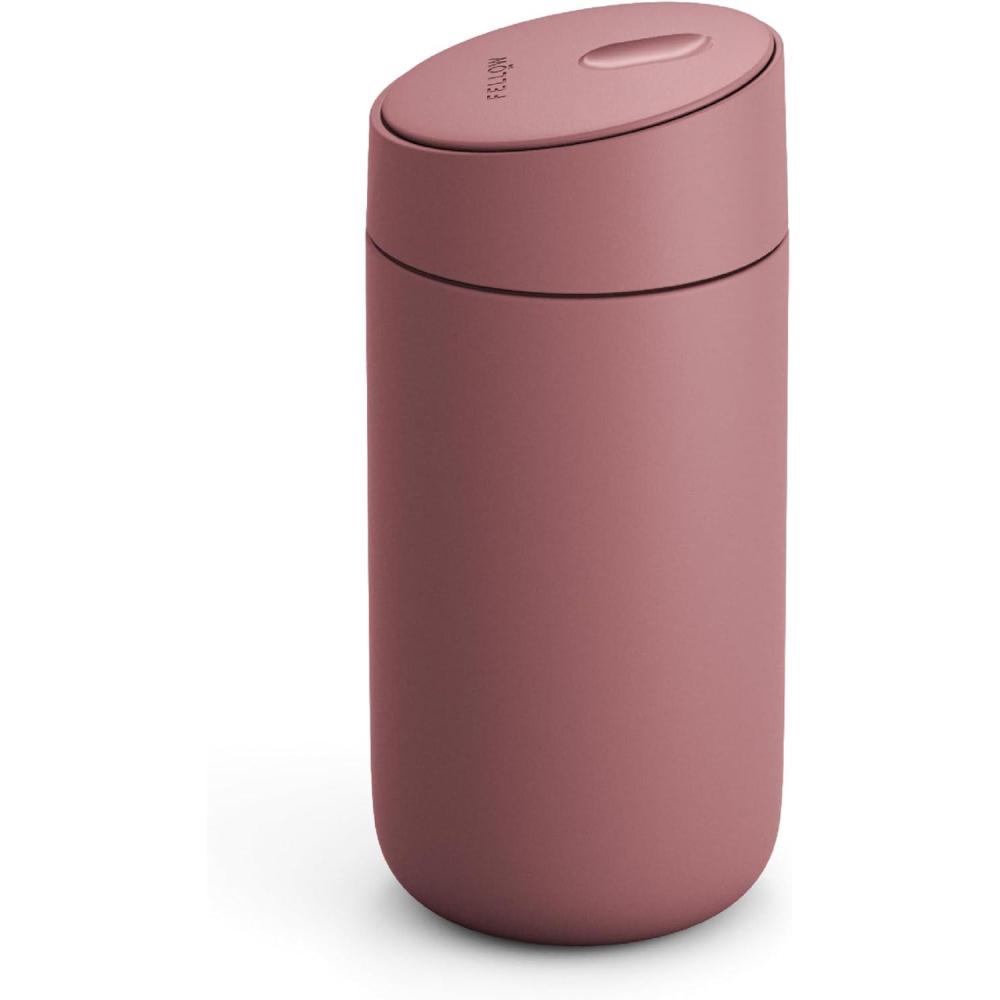 imageFellow 12 oz Carter Slide Travel Coffee Mug with SlideLock lid Leak Proof ToGo Coffee Tumbler with Ceramic Interior and VacuumInsulated Stainless Steel Coffee Cups Matte BlackDesert Rose