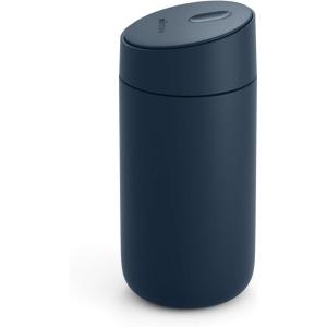 Fellow 12 oz Carter Slide Travel Coffee Mug with Slide-Lock lid – Leak Proof To-Go Coffee Tumbler with Ceramic Interior and Vacuum-Insulated Stainless Steel – Coffee Cups – Matte Black(Stone Blue)