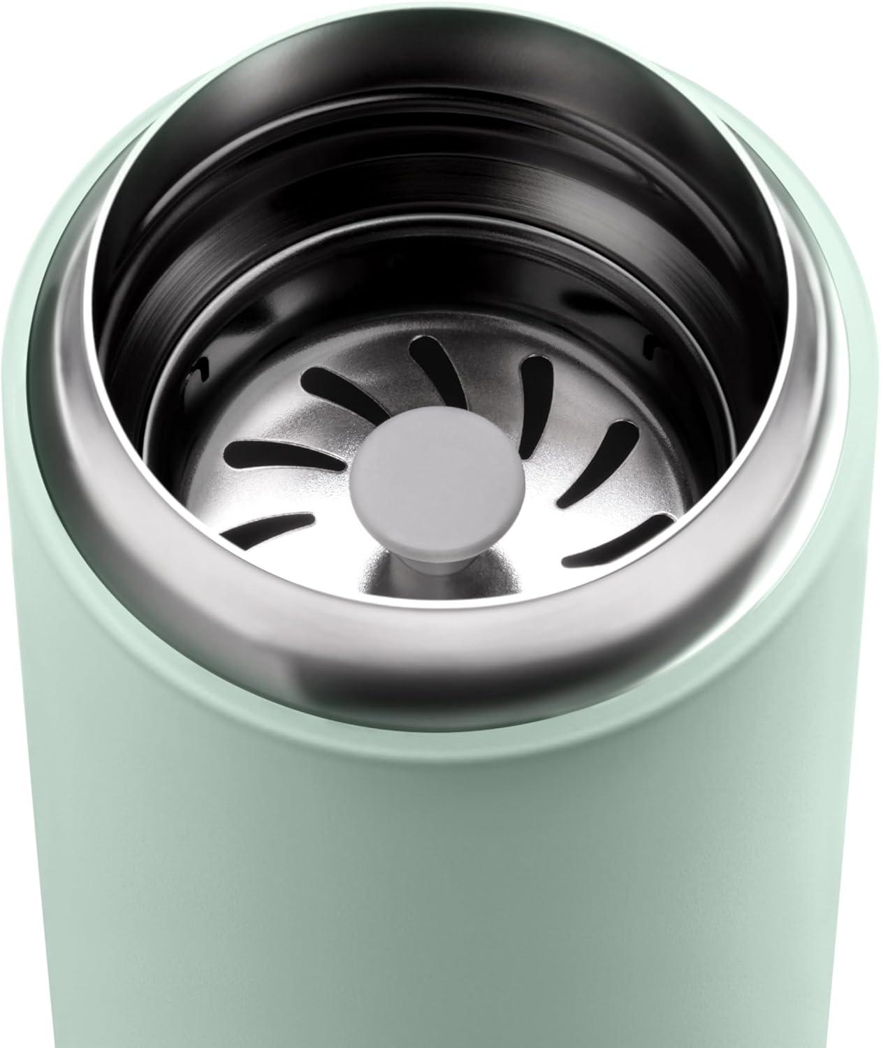 imageFellow 8 oz Carter Move Travel Mug VacuumInsulated Stainless Steel Travel Coffee Mug Coffee Tumbler with Ceramic Interior and Splash Guard Matte GreyMint Chip