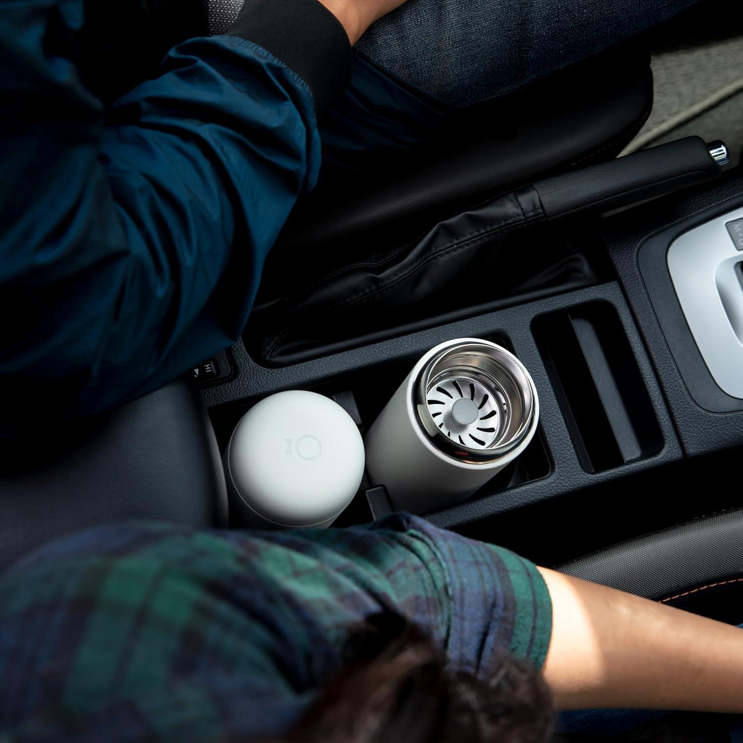 imageFellow 8 oz Carter Move Travel Mug VacuumInsulated Stainless Steel Travel Coffee Mug Coffee Tumbler with Ceramic Interior and Splash Guard Matte GreyMatte White