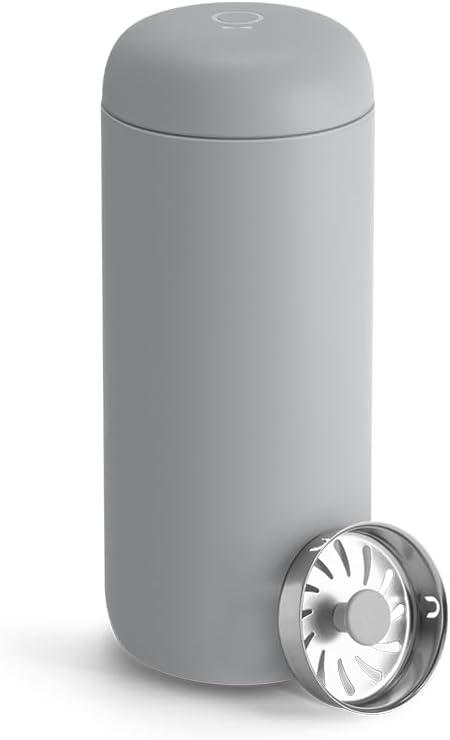 imageFellow 8 oz Carter Move Travel Mug VacuumInsulated Stainless Steel Travel Coffee Mug Coffee Tumbler with Ceramic Interior and Splash Guard Matte GreyMatte Grey