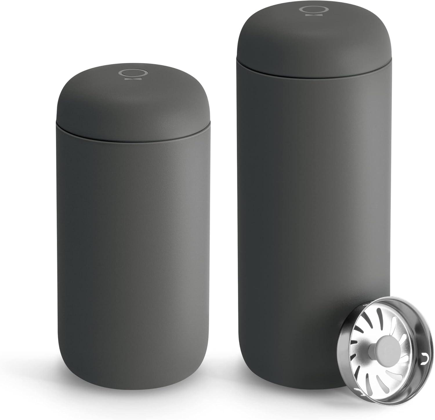 imageFellow 8 oz Carter Move Travel Mug VacuumInsulated Stainless Steel Travel Coffee Mug Coffee Tumbler with Ceramic Interior and Splash Guard Matte GreySlate Gray