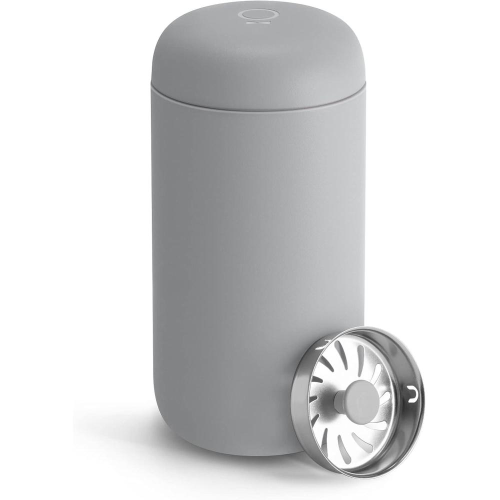 imageFellow 8 oz Carter Move Travel Mug VacuumInsulated Stainless Steel Travel Coffee Mug Coffee Tumbler with Ceramic Interior and Splash Guard Matte Greymattegrey