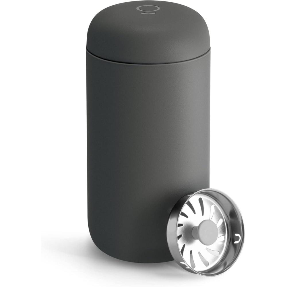 imageFellow 8 oz Carter Move Travel Mug VacuumInsulated Stainless Steel Travel Coffee Mug Coffee Tumbler with Ceramic Interior and Splash Guard Matte GreySlate Gray