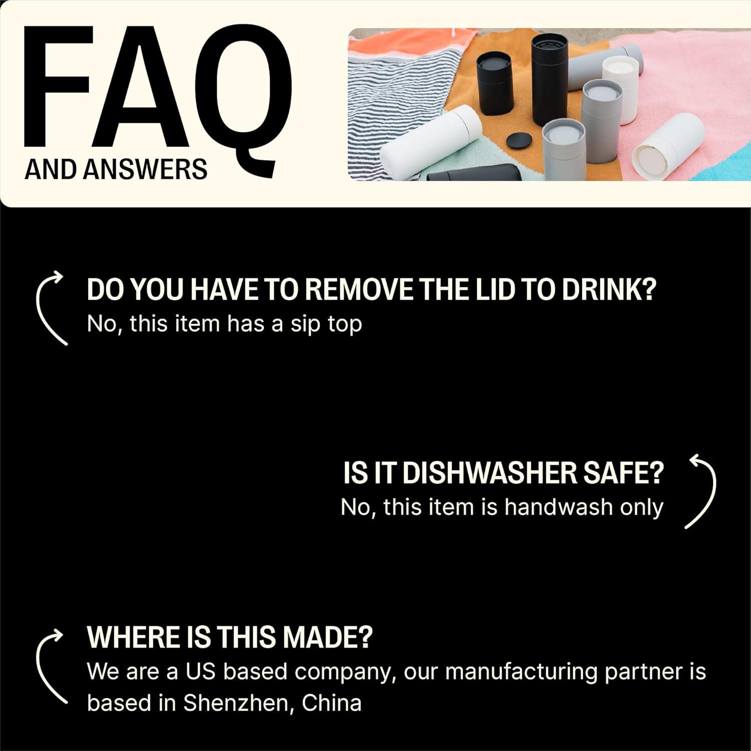 imageFellow Carter Move Mug with 360 Sip Lid  Open Top Coffee ToGo Tumbler with Ceramic Interior VacuumInsulated Stainless Steel Matte Black 8 oz CupMatte Black