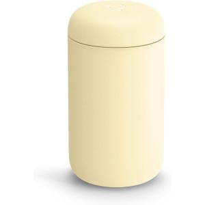 Fellow 16 oz Carter Wide Travel Mug – Wide Mouth Vacuum-Insulated Stainless Steel Coffee Mug – Tea and Coffee Tumbler – Travel Coffee Mug with Ceramic Interior – Buttered Popcorn Yellow