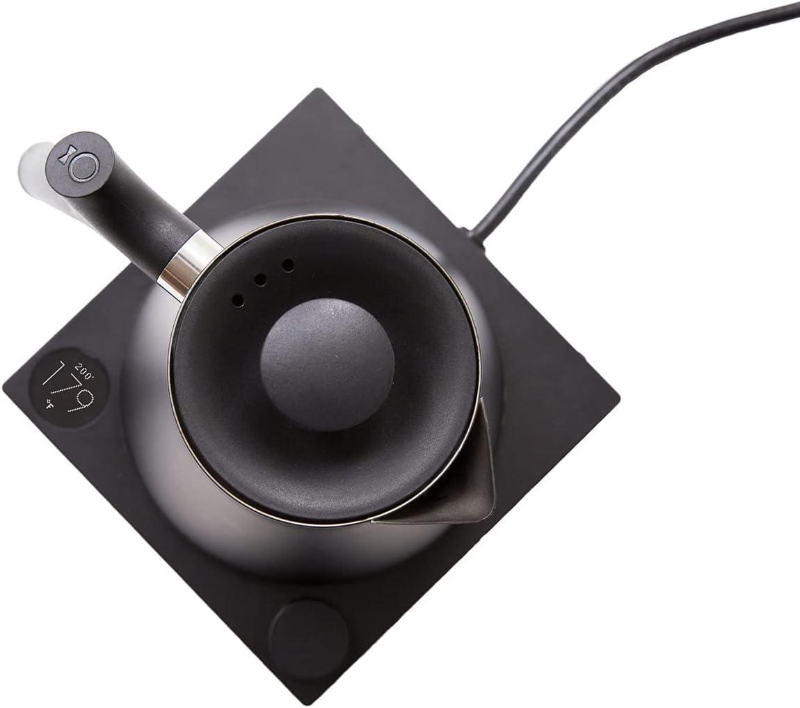 imageFellow Corvo EKG Electric Tea Kettle Electric Pour Over Coffee and Tea PotQuick Heating Electric KettlesTemperature Control ampamp BuiltIn Brew TimerMatte Black with Walnut Handle09 LiterMatte Black