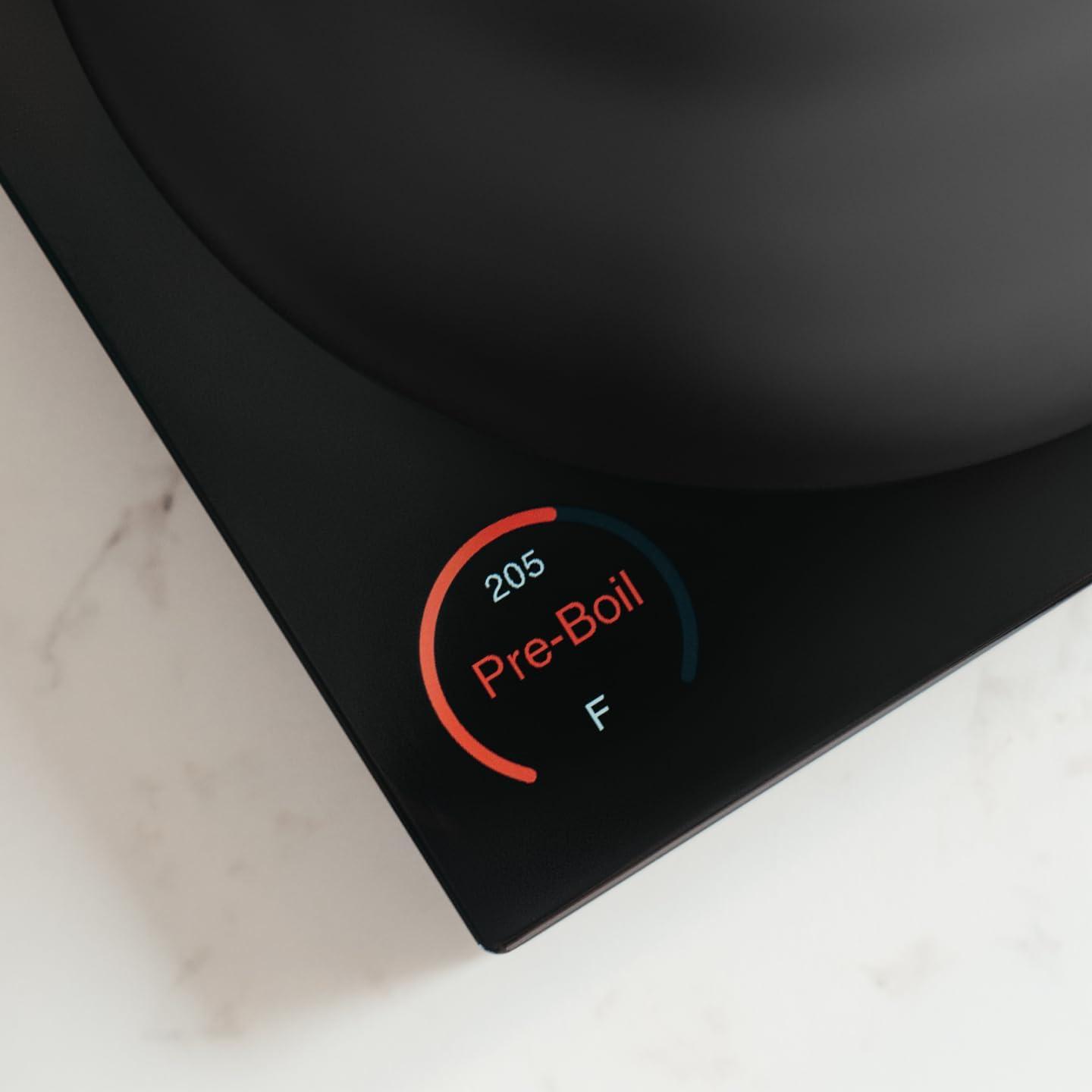 imageFellow Corvo EKG Electric Tea Kettle Electric Pour Over Coffee and Tea PotQuick Heating Electric KettlesTemperature Control ampamp BuiltIn Brew TimerMatte Black with Walnut Handle09 LiterMatte Black