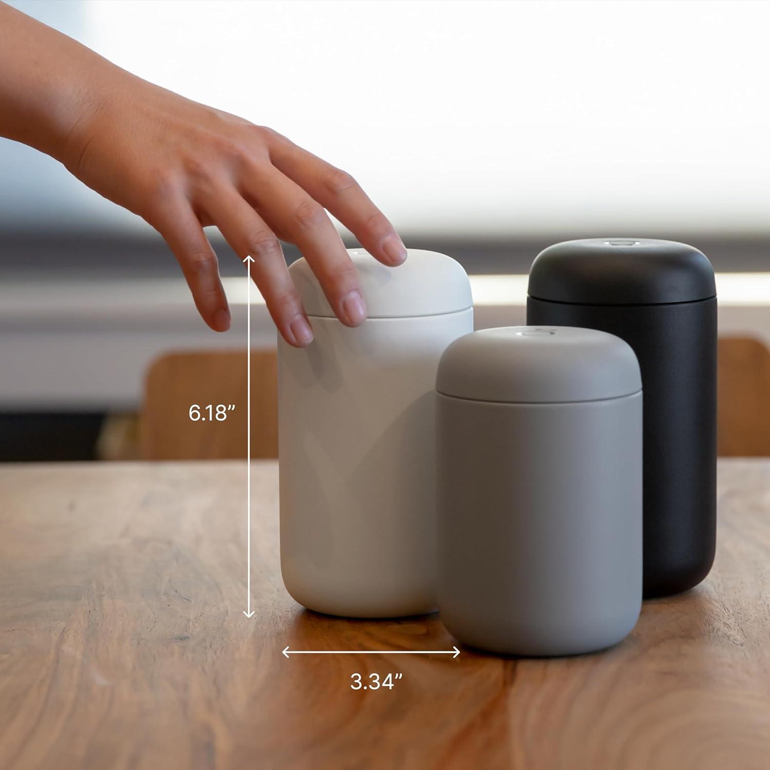 imageFellow 16 oz Carter Wide Travel Mug Wide Mouth VacuumInsulated Stainless Steel Tea and Coffee Tumbler Travel Coffee Mug with Ceramic Interior Slate GreyMatte White