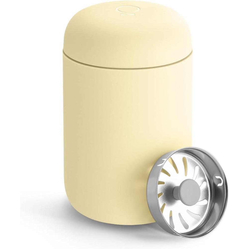 imageFellow Carter Move Travel Mug  VacuumInsulated Stainless Steel Coffee and Tea Tumbler with Ceramic Interior and Splash Guard Buttered Popcorn 8 oz Cup