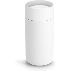 Fellow Carter Move Mug with 360º Sip Lid – Open Top Coffee To-Go Tumbler with Ceramic Interior, Vacuum-Insulated Stainless Steel, Matte White, 12 oz Cup