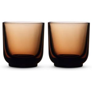 Fellow Pirch Cappuccino Glasses 6.5 oz Artisanal Cups, Set of 2, Dishwasher Safe Coffee Glasses for Milk & Espresso Drinks – Amber(Amber)