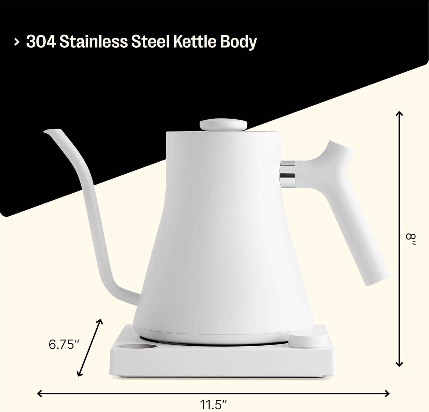 imageFellow Stagg EKG Electric Gooseneck Kettle for PourOver Coffee and Tea Stainless Steel Water Boiler ampamp Ode Brew Grinder Electric Burr Coffee Grinder Bundle