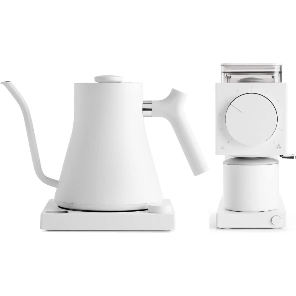 imageFellow Stagg EKG Electric Gooseneck Kettle for PourOver Coffee and Tea Stainless Steel Water Boiler ampamp Ode Brew Grinder Electric Burr Coffee Grinder Bundle