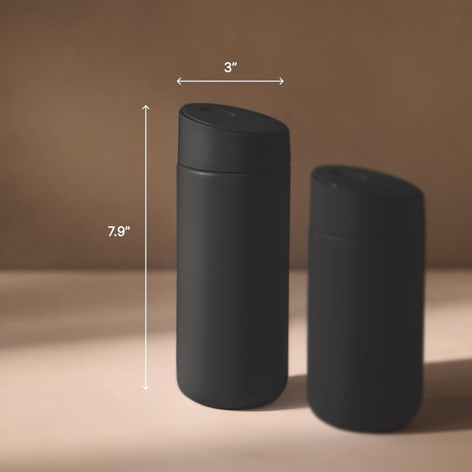 image:imageFellow 16 oz Carter Slide Travel Mug OneHanded Slide Lid Vacuum Insulated Stainless Steel Tumbler with Ceramic Interior for Hot and Cold Drinks LeakProof and Dishwasher Safe Matte WhiteMatte Black