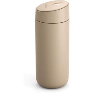 Fellow 16 oz Carter Slide Travel Mug – One-Handed Slide Lid, Vacuum Insulated Stainless Steel Tumbler with Ceramic Interior for Hot and Cold Drinks, Leak-Proof and Dishwasher Safe, Matte White(Sand Dune)