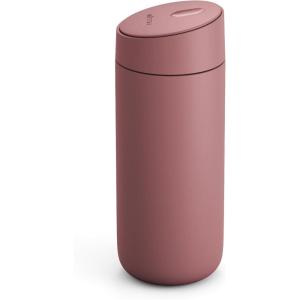 Fellow 16 oz Carter Slide Travel Mug – One-Handed Slide Lid, Vacuum Insulated Stainless Steel Tumbler with Ceramic Interior for Hot and Cold Drinks, Leak-Proof and Dishwasher Safe, Matte White(Desert Rose)