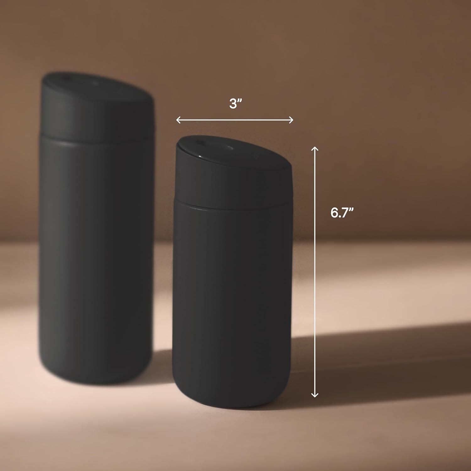 image:imageFellow 12 oz Carter Slide Travel Mug OneHanded Slide Lid Vacuum Insulated Stainless Steel Tumbler with Ceramic Interior for Hot and Cold Drinks LeakProof and Dishwasher Safe Desert RoseSand Dune