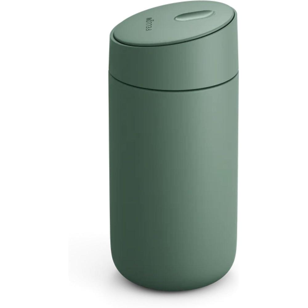 image:imageFellow 12 oz Carter Slide Travel Mug OneHanded Slide Lid Vacuum Insulated Stainless Steel Tumbler with Ceramic Interior for Hot and Cold Drinks LeakProof and Dishwasher Safe Desert RoseSmoke Green